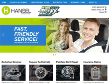 Tablet Screenshot of hanselcollisioncenter.com